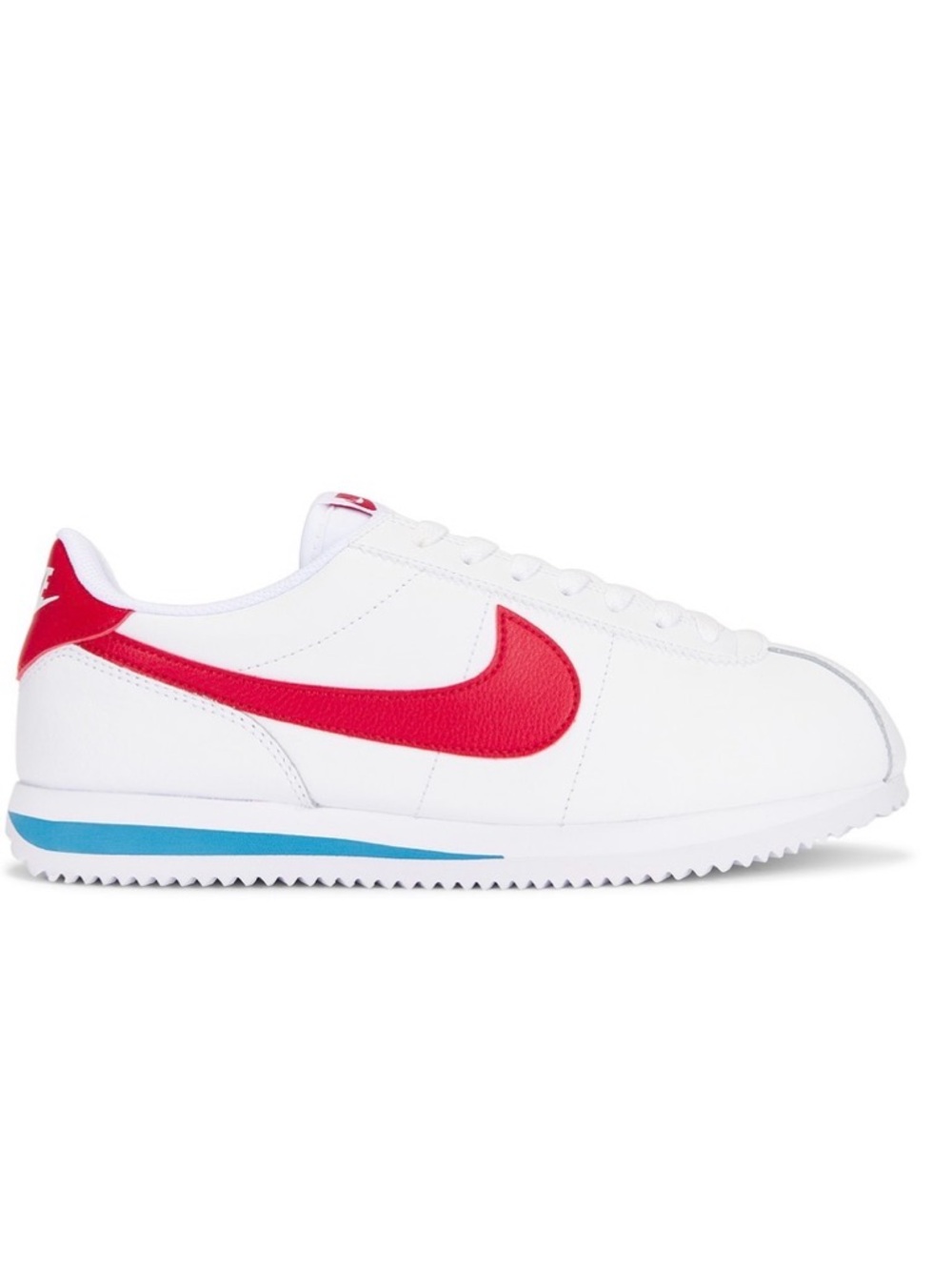 Nike Cortez Women's White Leather Sneakers with Red Swoosh Accent